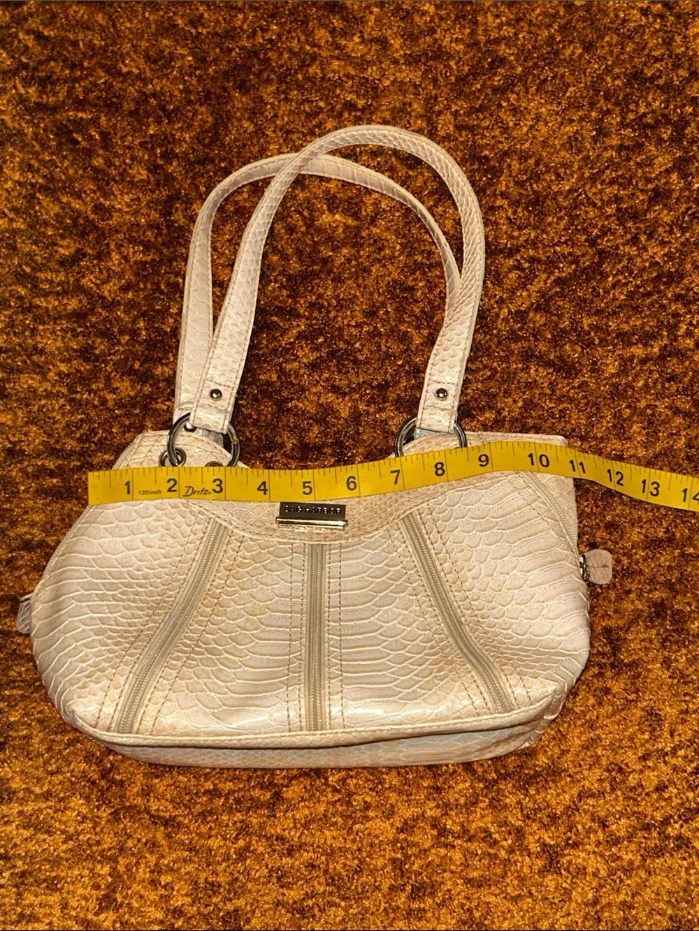Cream Textured Tote Handbag - Women's Fashion Shoulder Bag